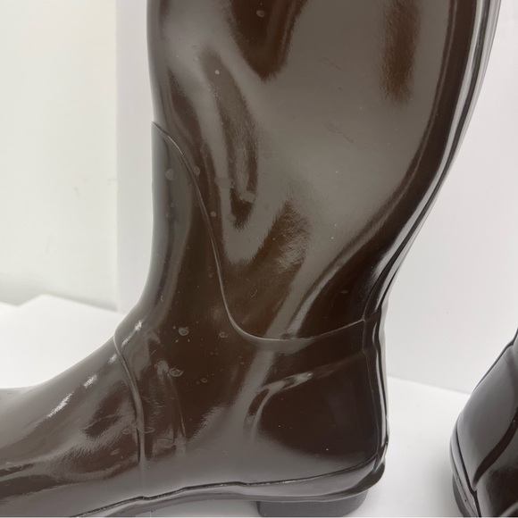 Hunter Women's Original Tall Gloss Rain Boots brown - Picture 6 of 16